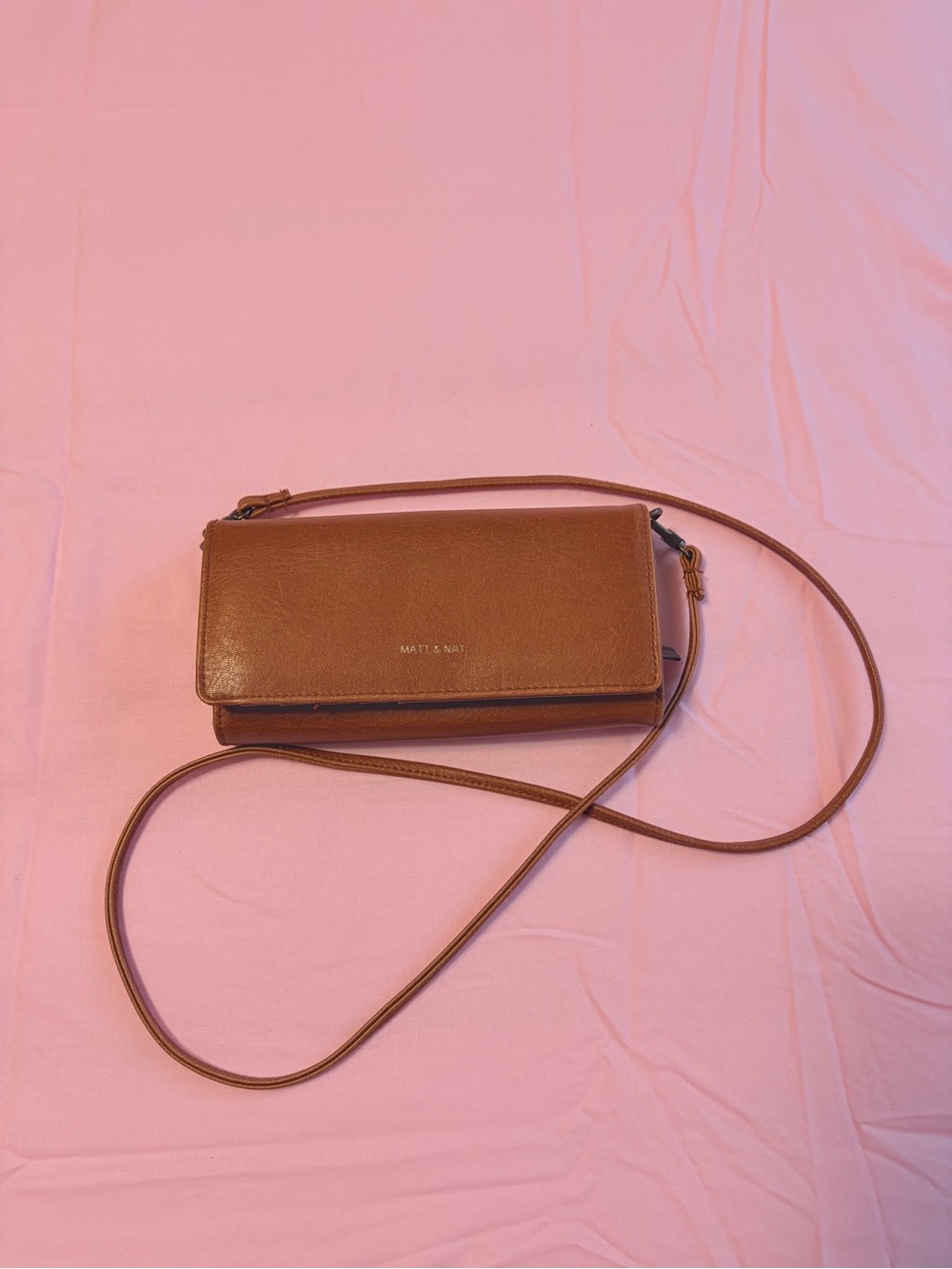 Matt & Nat Tan Leather Crossbody Wallet